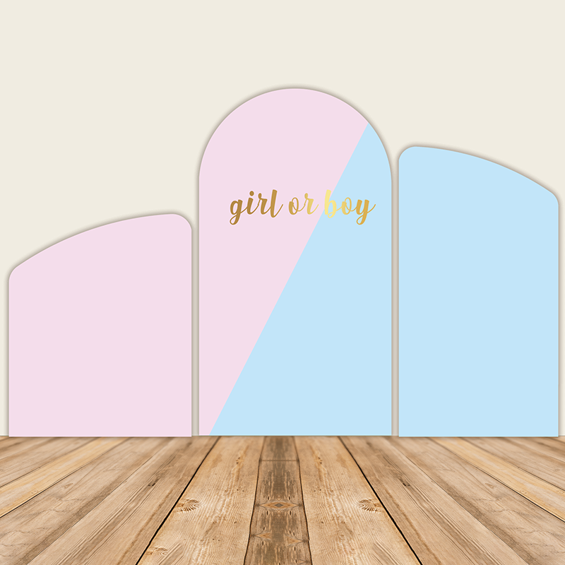 Gender Reveal Theme Chiara Backdrop Arched Wall Covers ONLY-ubackdrop