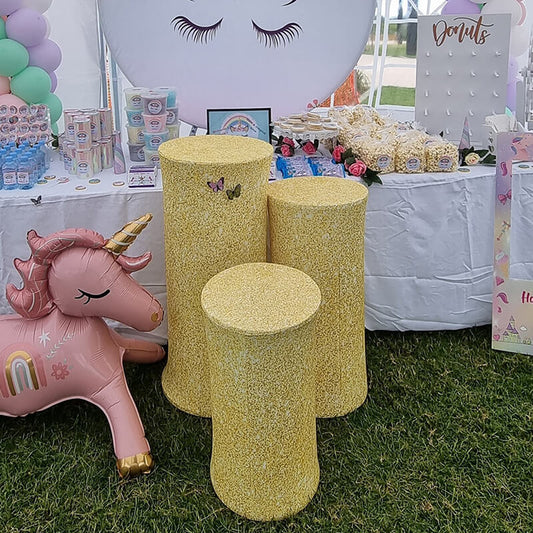 Glitter Gold Utility Pedestal Covers Plinth Cover Printed Fabric Pedestal Cover-ubackdrop