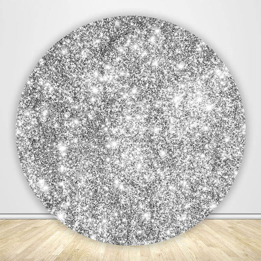 Glitter Silver Circle Backdrop Cover-ubackdrop