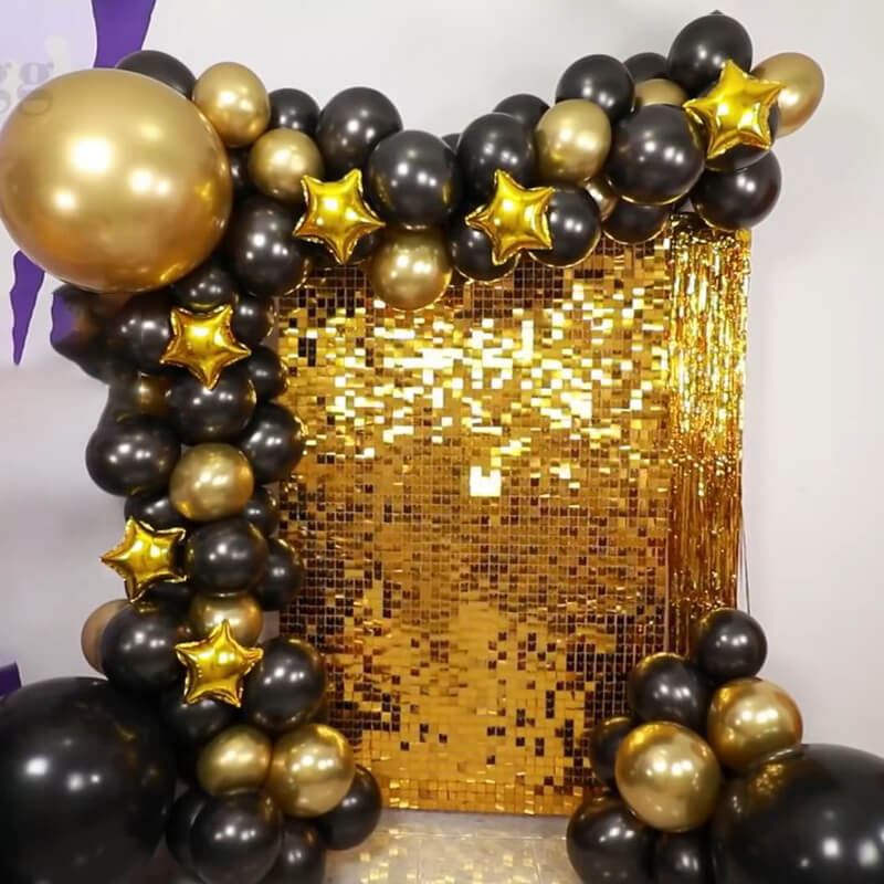 Gold Shimmer Wall Panels – Easy Setup Wedding/Event/Theme Party Decorations-ubackdrop