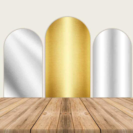 Gold and Silver Chiara Arch Backdrop Covers-ubackdrop