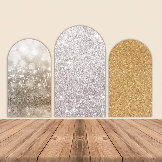 Gold and Silver Glitter Chiara Arch Backdrop Covers-ubackdrop