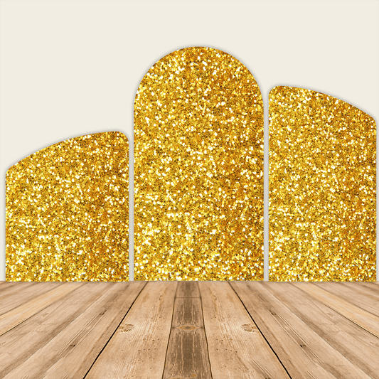 Golden Birthday Party Decoration Chiara Backdrop Arched Wall Covers ONLY-ubackdrop