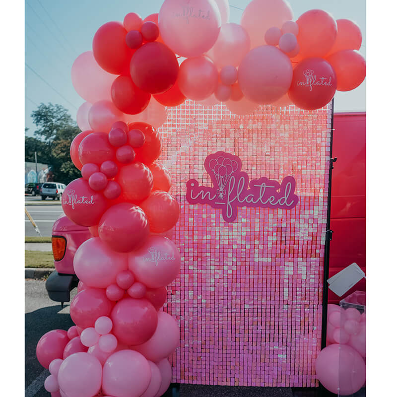 Gradient Pink Shimmer Wall Panels, Easy Setup Party Decorations-ubackdrop