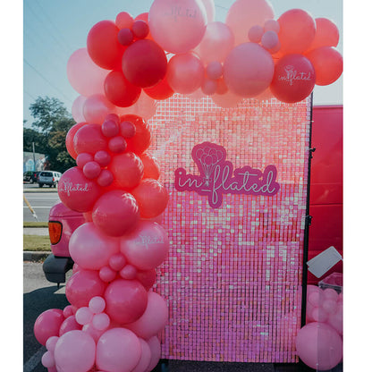 Gradient Pink Shimmer Wall Panels, Easy Setup Party Decorations-ubackdrop