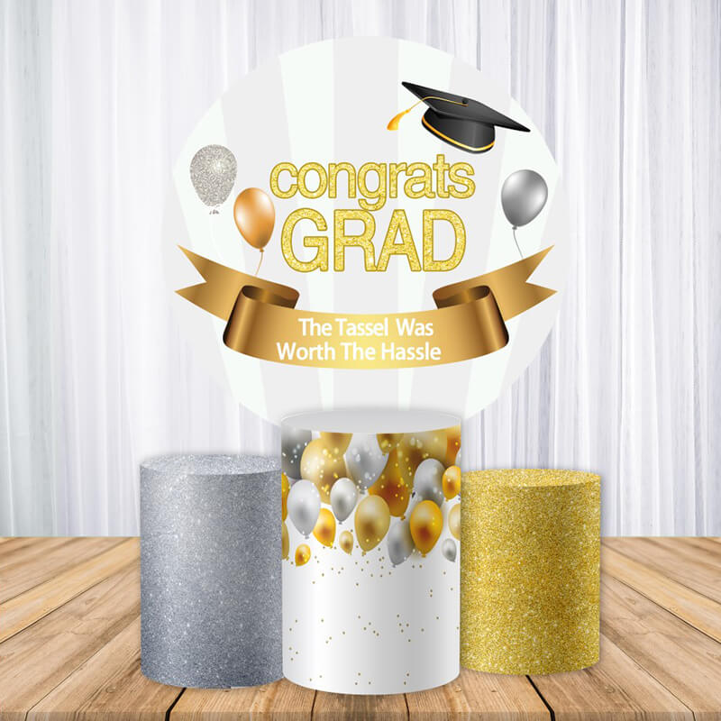 Graduation Party Decoration Round Backdrop Cover-ubackdrop