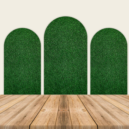 Green Grass Arch Wall Covers for Any Theme Event Decoration-ubackdrop