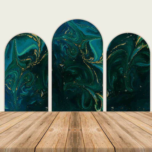 Green Marble Chiara Arch Backdrop Covers-ubackdrop