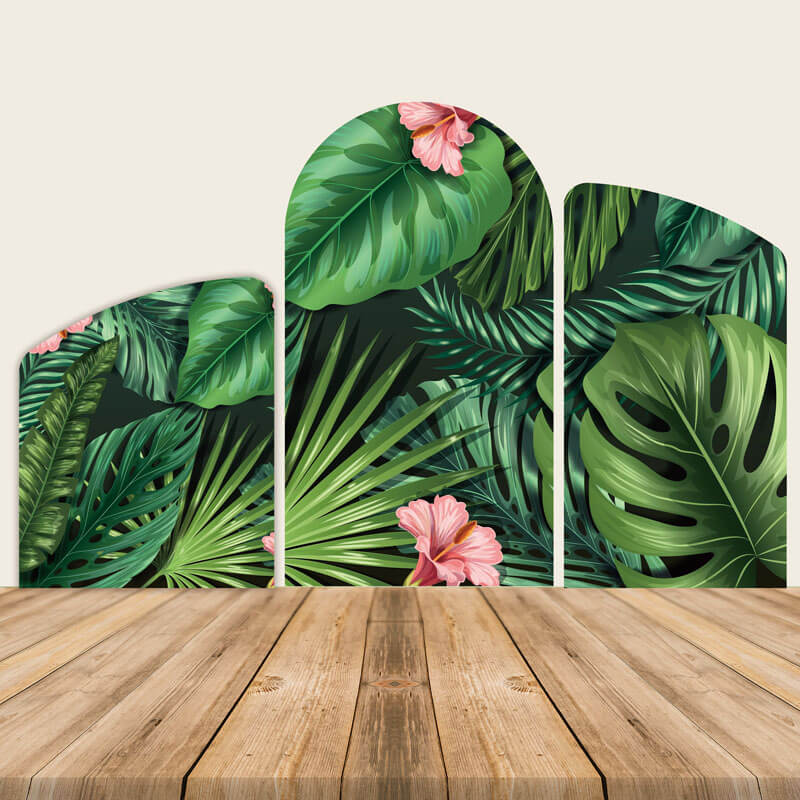 Green Tropical Palm Wall Chiara Arched Wall Covers-ubackdrop