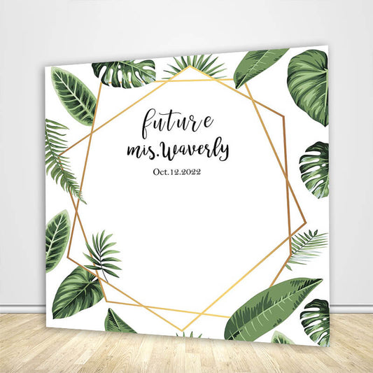 Greenery Wedding Backdrop Printed Fabric Backdrop, Engagement Party Personalized Backdrop-ubackdrop