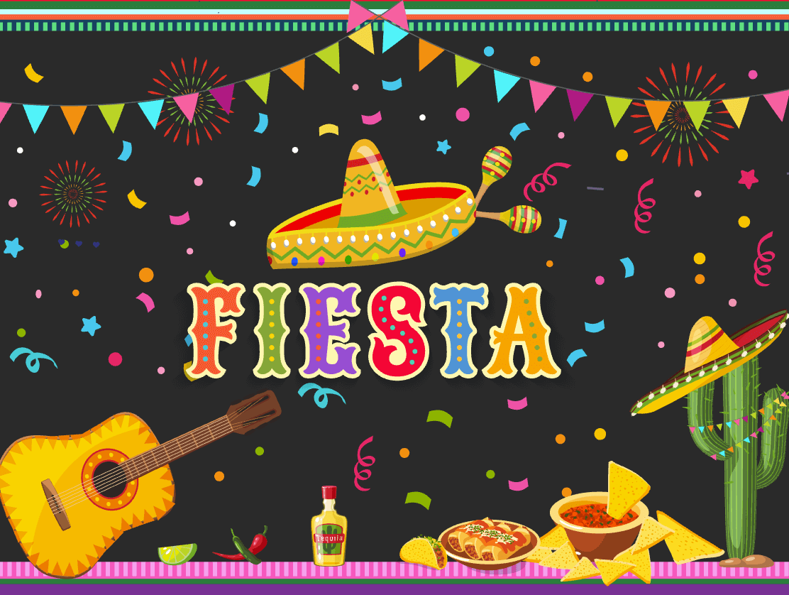 Mexican Fiesta Theme Round Backdrop