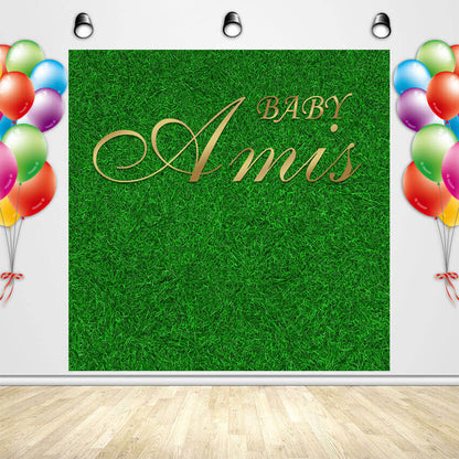Grass Backdrop Wall Baby Shower Wedding Party Photoshoot Green Grass Backdrop-ubackdrop
