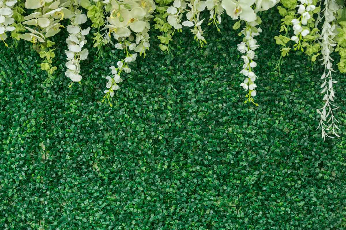 Green Leaves Backdrop Grass Backdrop With Flower Wedding Bridal Shower Baby Shower Custom Backdrop-ubackdrop