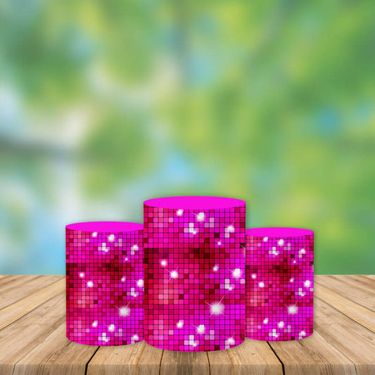 Hot Pink Glitter Utility Pedestal Covers Plinth Cover Printed Fabric Pedestal Cover-ubackdrop