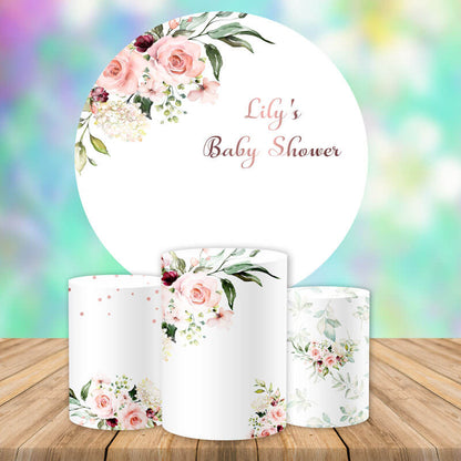 Floral Baby Shower Round Backdrop Circle Wedding Backdrop Decoration Ideas-ubackdrop