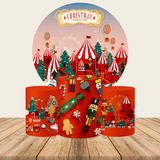 Christmas Wonderland Round Backdrop Christmas Photo Backdrop Decoration