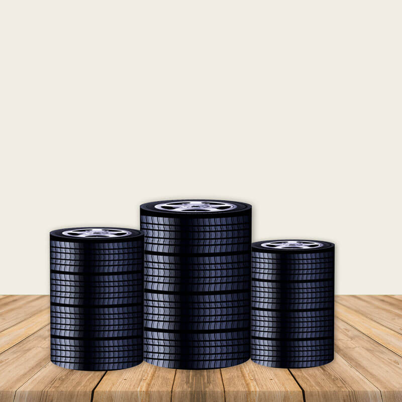Wheels Pedestal Covers Plinth Cover Printed Fabric Cylinder Cover-ubackdrop