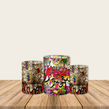 Graffiti Wall Pedestal Covers Plinth Cover Printed Fabric Pedestal Cover