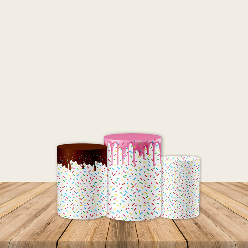 Donuts Pedestal Covers Plinth Cover Custom Printed Fabric Pedestal Cover-ubackdrop