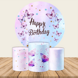 Butterfly Theme Round Backdrop | Birthday Party Decoration - Designed, Printed and Shipped