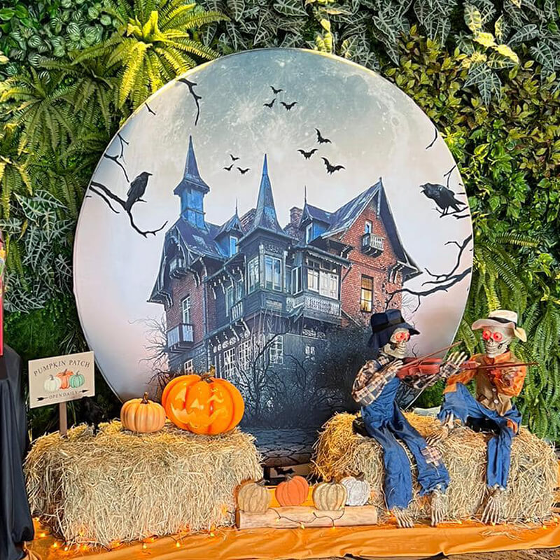 Halloween Round Backdrop Cover-ubackdrop