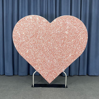 6.5ft Party & Hoop Balloon Heart Shape Loop Flower Arch Photo Booth Backdrop Stand Heart Backdrop-ubackdrop