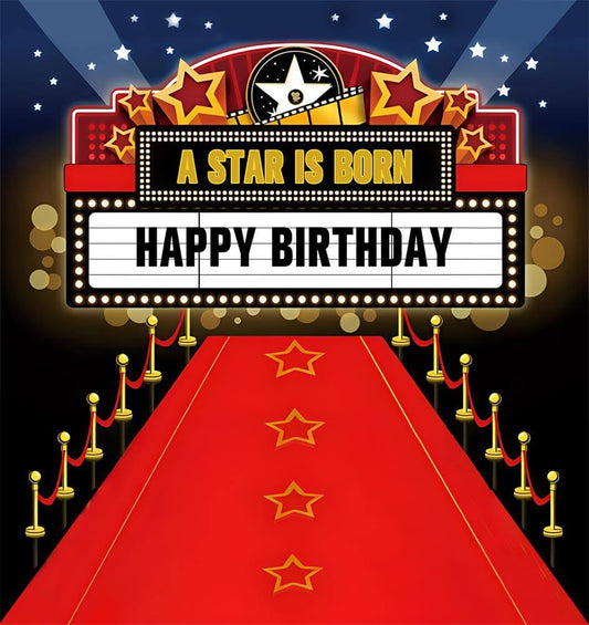 Hollywood Red Carpet Photo Backdrop Birthday Backdrop-ubackdrop