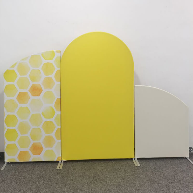 Honey Bee Theme Yellow Birthday Chiara Arched Wall Covers-ubackdrop