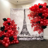 Ink Painting Eiffel Tower Custom Backdrop