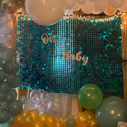 Lake Blue Shimmer Wall Panels – Easy Setup Wedding/Event/Theme Party Decorations-ubackdrop