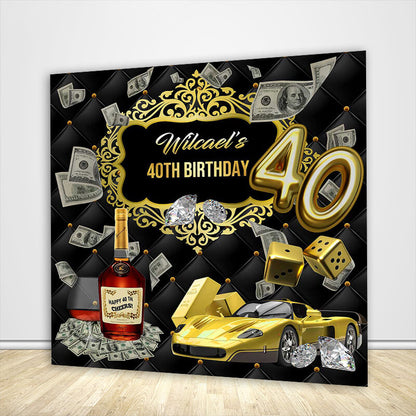 Male 40th Birthday Backdrop-ubackdrop