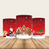 Merry Christmas Fabric Printed Pedestal Cover