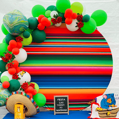 Mexican Fiesta Theme Round Backdrop  Mexican Party Decoration – ubackdrop