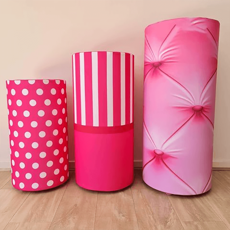 Pink Utility Pedestal Covers Plinth Cover Printed Fabric Pedestal Cover-ubackdrop