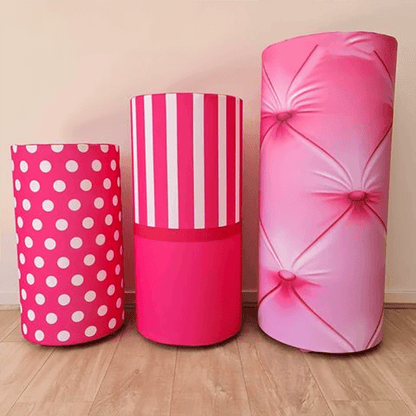 Pink Utility Pedestal Covers Plinth Cover Printed Fabric Pedestal Cover-ubackdrop