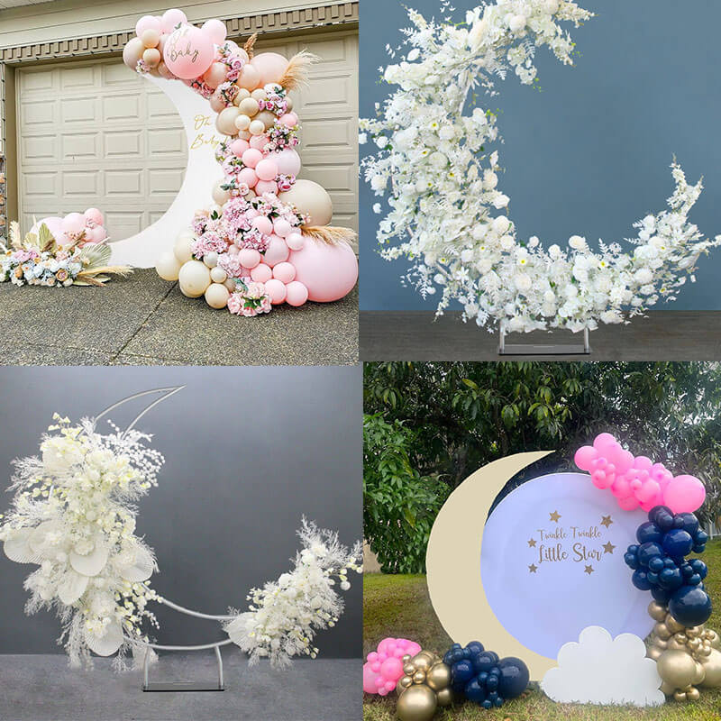 6.5ft Portable Crescent Moon Shape Stand for Baby Showers & Birthday & Wedding Events-ubackdrop