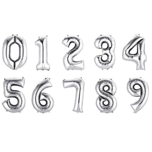 16" Gold/Silver Number Balloons Birthday Party Decor-ubackdrop