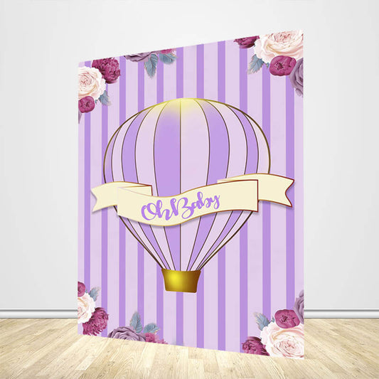 Oh Baby Girls' Baby Shower Backdrop Purple Theme Baby Shower Party Decorations - Designed, Printed & Shipped-ubackdrop