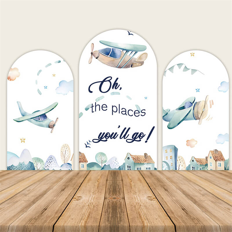 Oh The Places You'll Go Arched Walls Backdrop-ubackdrop