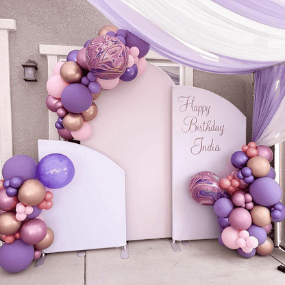 Pink Theme Birthday Party Decoration Chiara Backdrop Arched Wall Covers ONLY-ubackdrop