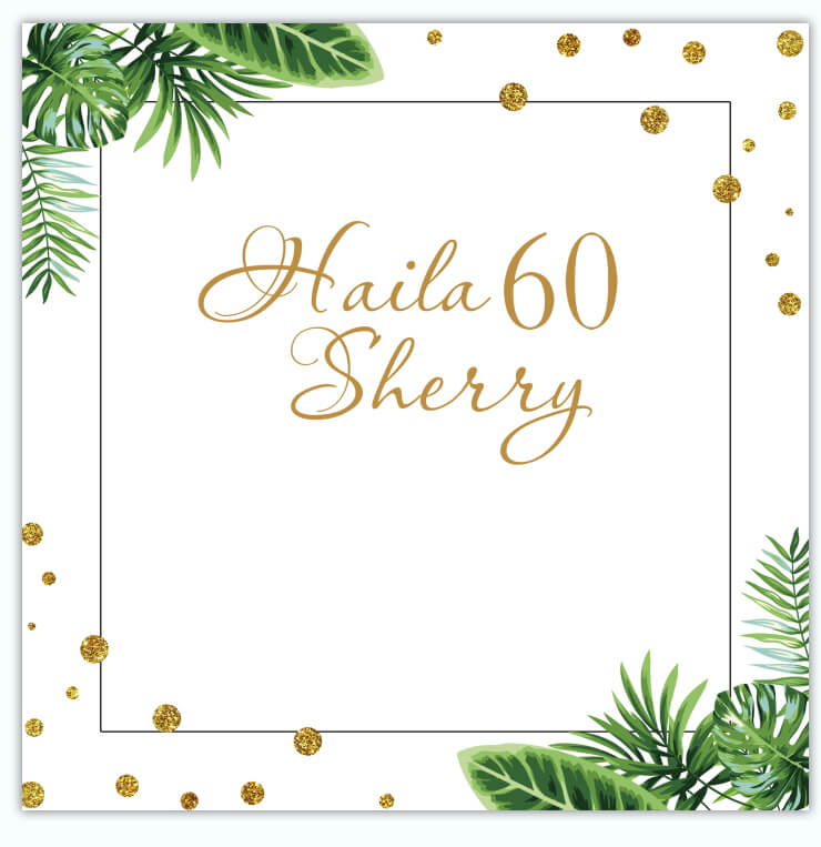 Palm Leaves Tropical Gold Glitter Birthday Floor Decal-ubackdrop