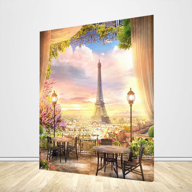Paris Eiffel Tower Birthday Backdrop-ubackdrop