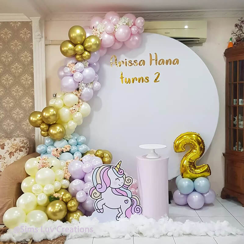 Custom White Round Fabric Backdrop Pure Color-ubackdrop