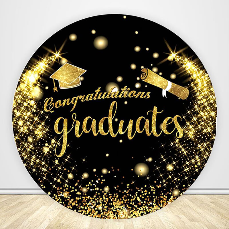 Personalized Graduation Round Backdrop Cover-ubackdrop