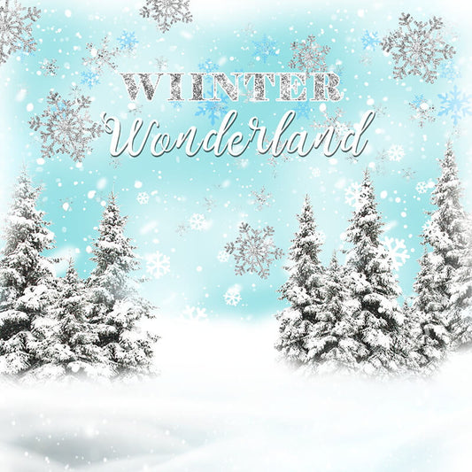 Personalized Winter Wonderland Backdrop-ubackdrop