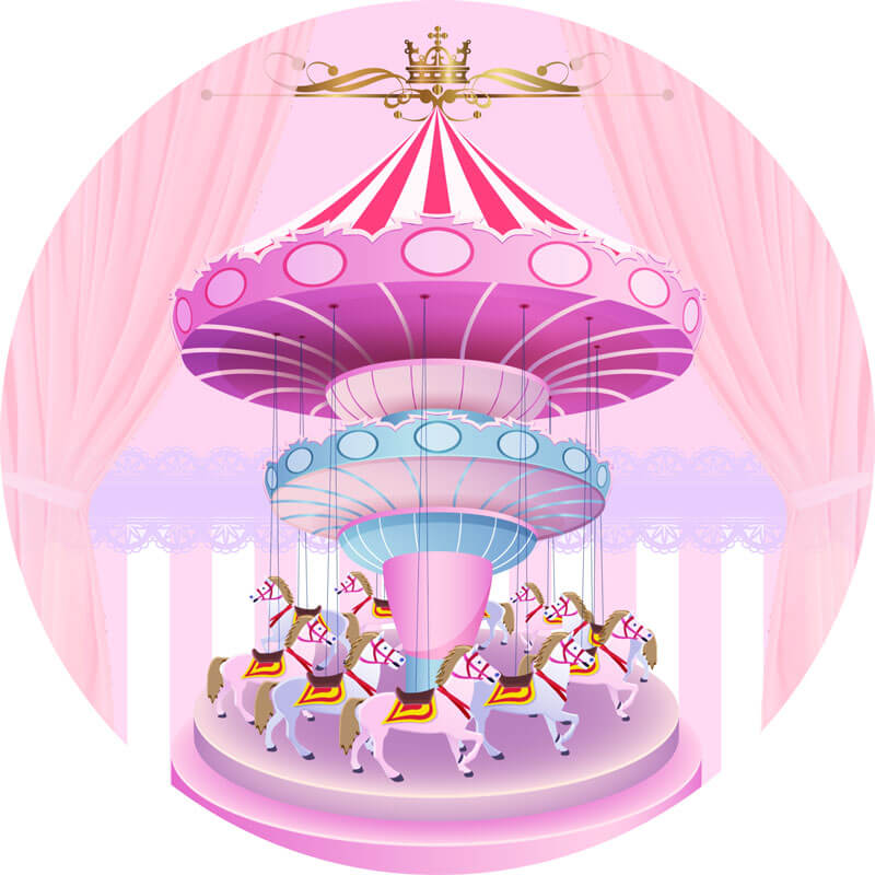Pink Circus Round Backdrop-ubackdrop