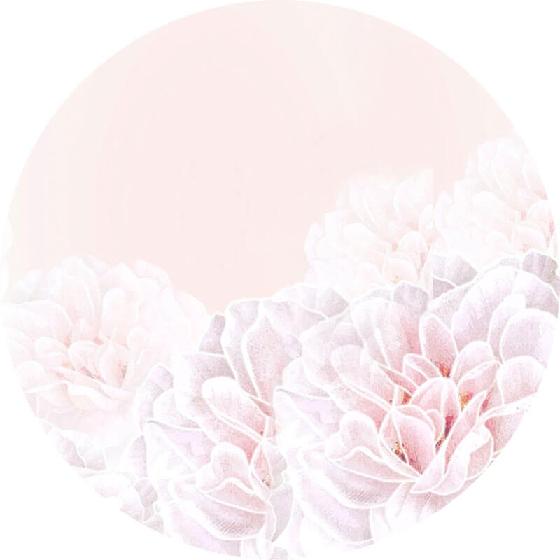 Pink Floral Round Backdrop for Birthday Decor-ubackdrop