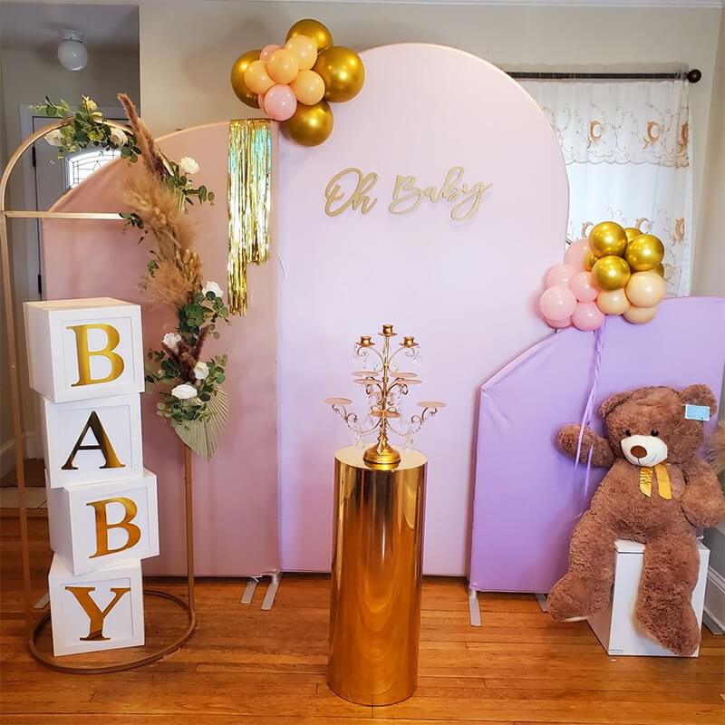 Pink Purple Baby Shower Birthday Chiara Arched Wall Covers-ubackdrop