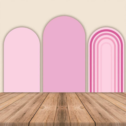 Pink Rainbow Walls Prints Arched Wall Cover-ubackdrop