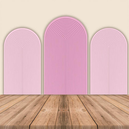 Pink Ripple Walls Prints Arched Wall Cover-ubackdrop
